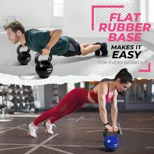 Pesas rusas con base de goma, set de pesas rusas para mujeres, pesas rusas para entrenamiento de fuerza (4.5-29.5 kg) - Rosa - Ver 7