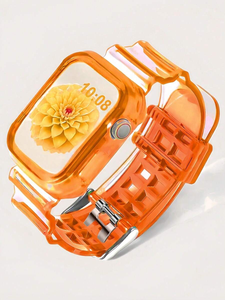 二合一透明运动表带，带保护壳，兼容 表带 38/40/41/42/44/45/46/49mm，果冻运动保护替换腕带，兼容 11/10/9/8/7/6/5/4/3/2/1/SE Ultra 男女款（不含屏幕）