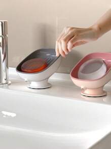 2pcs Luxury Soap Dish Holder Set, Suction Cup Bathroom Vanity Countertop Storage Rack - Multicolor - View 13