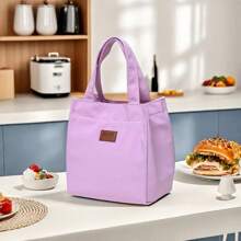 1 pieza Bolsa de almuerzo portátil y ligera, conveniente para guardar el almuerzo en la escuela, oficina, picnics, con asa para llevar