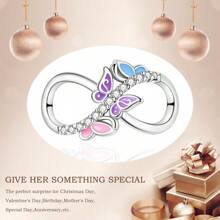 PARCOM 1 pieza Conjunto de joyas de moda con diseño de infinito enchapado en plata, adecuado como regalo de cumpleaños, festividad o joyería perfecta