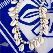 1 件女士时尚彩色珐琅贝壳和珠子项链，波西米亚风格海滩珠宝 - 白色 - 查看 7