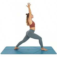 Yoga Mat – Patented Alignment System, Warrior-Like Grip, Non-Slip, And , Ultra-Lightweight, Sweat Resistant, Long, Wide And Thick - Blue - View 4