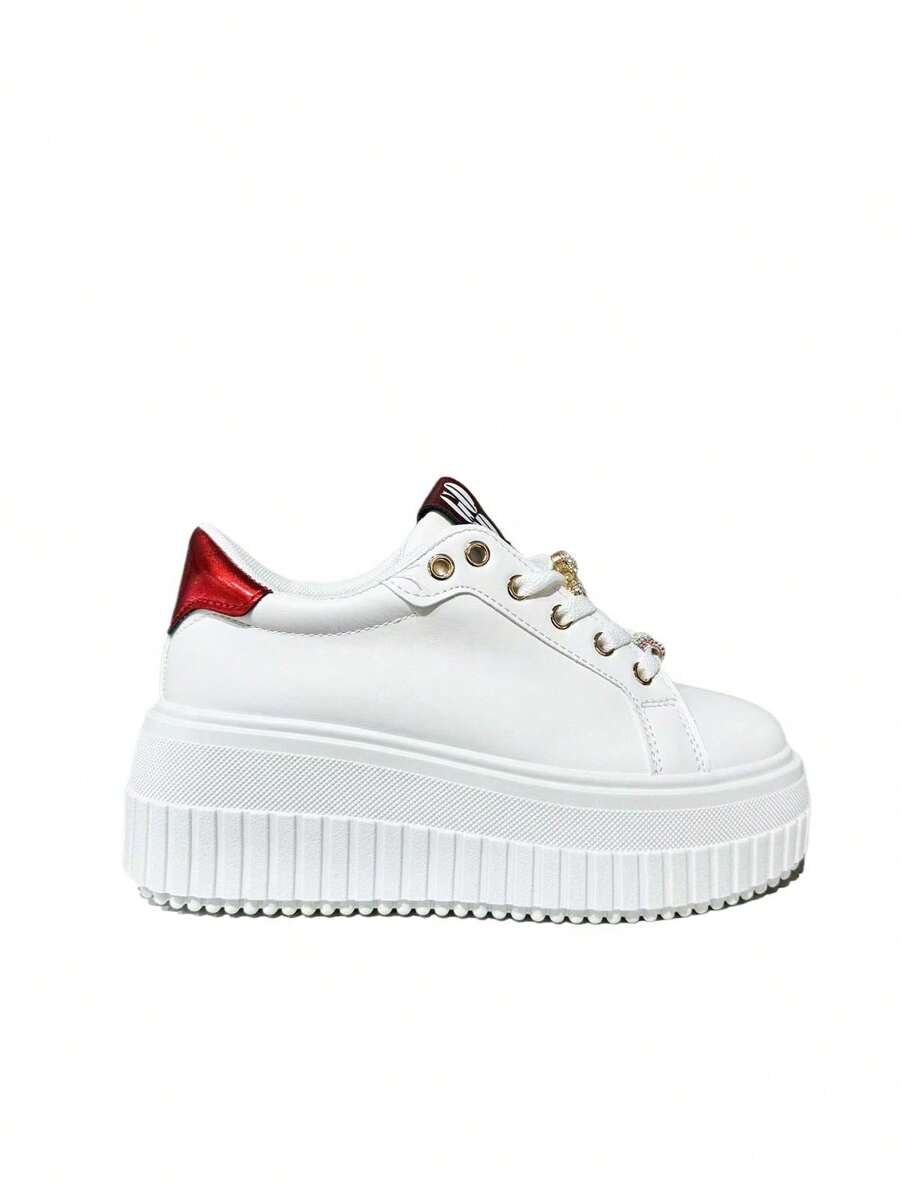Baskets compensées légères et décontractées, chaussures décontractées, chaussures de sport, chaussures légères pour femmes - Rouge - Voir 1