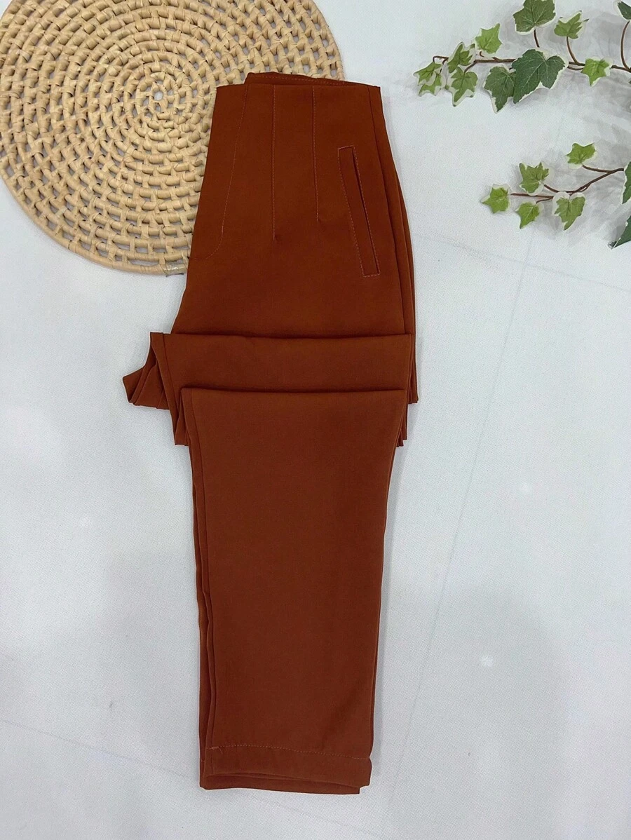 Sullyn_modas High Waist Pants - Marrom Chocolate - View 1