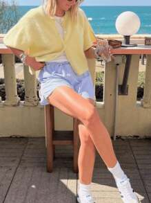 Y2k Cardigan For Women Long Sleeve Crew Neck Button Closure Short Cardigan Jacket Winter Streetwear