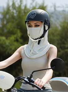 1pc Unisex Ice Silk Sun Shield Balaclava Hat - UV-Resistant Full Face Cover For Cycling - Breathable, Seamless & Adjustable Neck Gaiter Scarf With Drawstring, Outdoor Motorcycle Riding Bicycle Fishing Headgear Hat With Hanging Ears, Sunscreen Face Mask For Women, Cycling Hood For Men - Multicolor - View 7