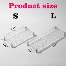 1Set/1pc Stone Pattern Clear Acrylic Tray Bathroom Vanity Trays With Stand, Cosmetic Table Jewelry Skin Care Cosmetics Tray, Napkin Tray, Clear Color Tray For Perfume, Aromatherapy, Shower Gel, Skin Care Products, Cosmetics Back To School