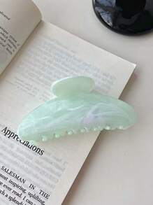 新款高端大理石纹理发夹，大号夹子，适合优雅的盘发发型，多功能半圆形新月发饰发爪夹 - 彩色 - 查看 8