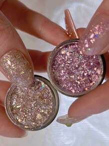 1 cutie/5 cutii pudră cu sclipici pentru unghii cu paiete, 1g/borcan pudră strălucitoare iridescentă cadou pentru femei, fete, mame și soții, pentru salon de unghii/casă DIY/nuntă/călătorii/primăvară/vară, sclipici Y2K ușor de făcut pentru unghii, machiaj Rave, accesorii pentru petreceri Rave - Multicolor - Vizualizare 3