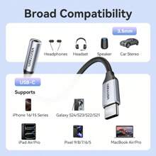 Bộ chuyển đổi âm thanh VENTION Aux 3.5mm Bộ chuyển đổi USB-C sang 3.5mm có DAC, Jack cắm dây tai nghe Bộ chuyển đổi âm thanh Aux hỗ trợ điều khiển có dây, Tai nghe OMTP và CTIA, Tương thích với IPhone 16/15//Máy tính bảng/Tai nghe/Loa - Xám - Xem 11