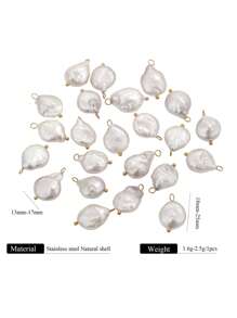 1PC Natural Fresh Water Baroque Pearl Elegant Stainless Steel Bent Pin Pendant DIY Necklace Earrings Jewelry - Multicolor - View 15