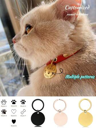 1pc Custom Dog Tags Personalized Pet, Custom Dog Tags Fashion Personalized Double Sided Carved Cat And Dog Tags Carved Pet Bone Shape Personalized Dog ID Tags Carved Cat Dog Puppy Pet Dog Tags Luxury Collar Tags Dog And Dog