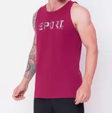 Men Tank Tops - Burgundy - View 1