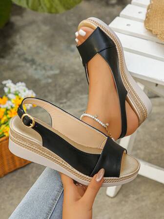 New Summer Fashion Casual Mama Elder Metallic Gold Open Toe Women Outdoor Comfortable Versatile Black White Brown Silver Wedge Platform Leopard Print Sandals