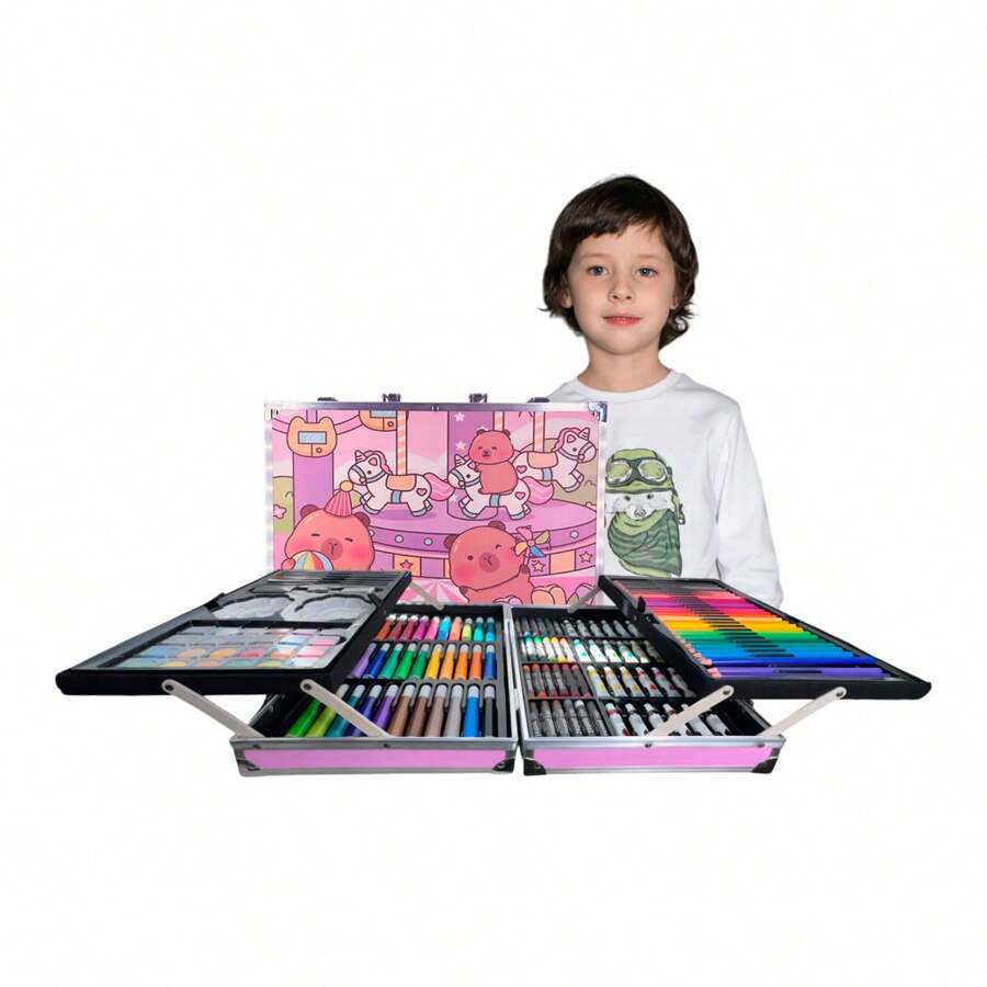 Portable Art Case For Kids With 121 Pieces Of Pure Creative Fun. - 小女孩 - 查看 1