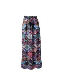 Gonna casual a-line stampata da donna