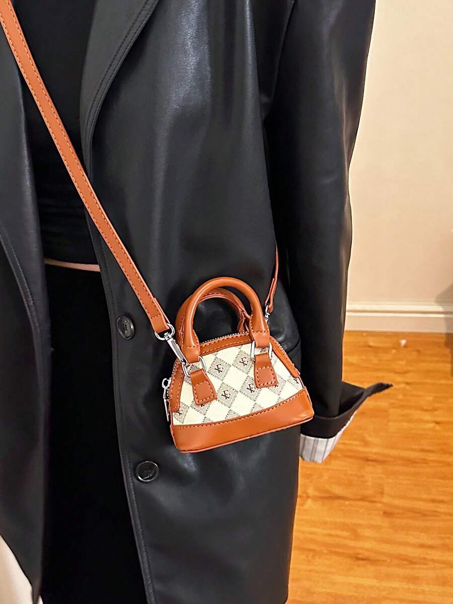 1pc Fashionable Retro Mini Shell Handbag, Cute Small Cosmetic Bag, Shoulder/Crossbody Bag Suitable For Women, Summer