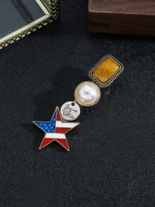 1 件国旗装饰发夹，独特的派对/音乐节纪念配件，美式风格 - 彩色 - 查看 10