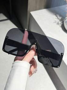 1 对女士/男士时尚黑色半框遮阳板时尚眼镜，高端时尚防护眼镜适合外出、旅行、海滩、节日、驾驶、运动、度假、街头、钓鱼、户外活动、派对