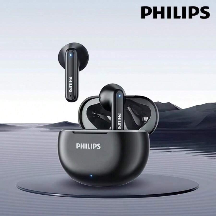 PHILIPS 原装飞利浦 TAT1199 无线蓝牙 V5.4 立体声耳机超低延迟游戏耳机防水运动耳机全新 - 黑色 - 查看 1