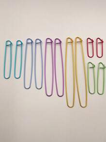 Aluminum Woven Aluminum Stitch Markers, Durable Yarn Locking Tool For Knitting And Crochet, Multicolored Aluminum, Random Color, Large Sweater Markers - Multicolor - View 1