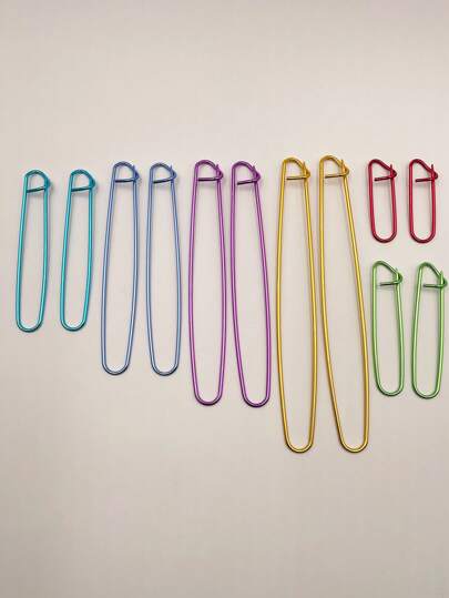 Aluminum Woven Aluminum Stitch Markers, Durable Yarn Locking Tool For Knitting And Crochet, Multicolored Aluminum, Random Color, Large Sweater Markers