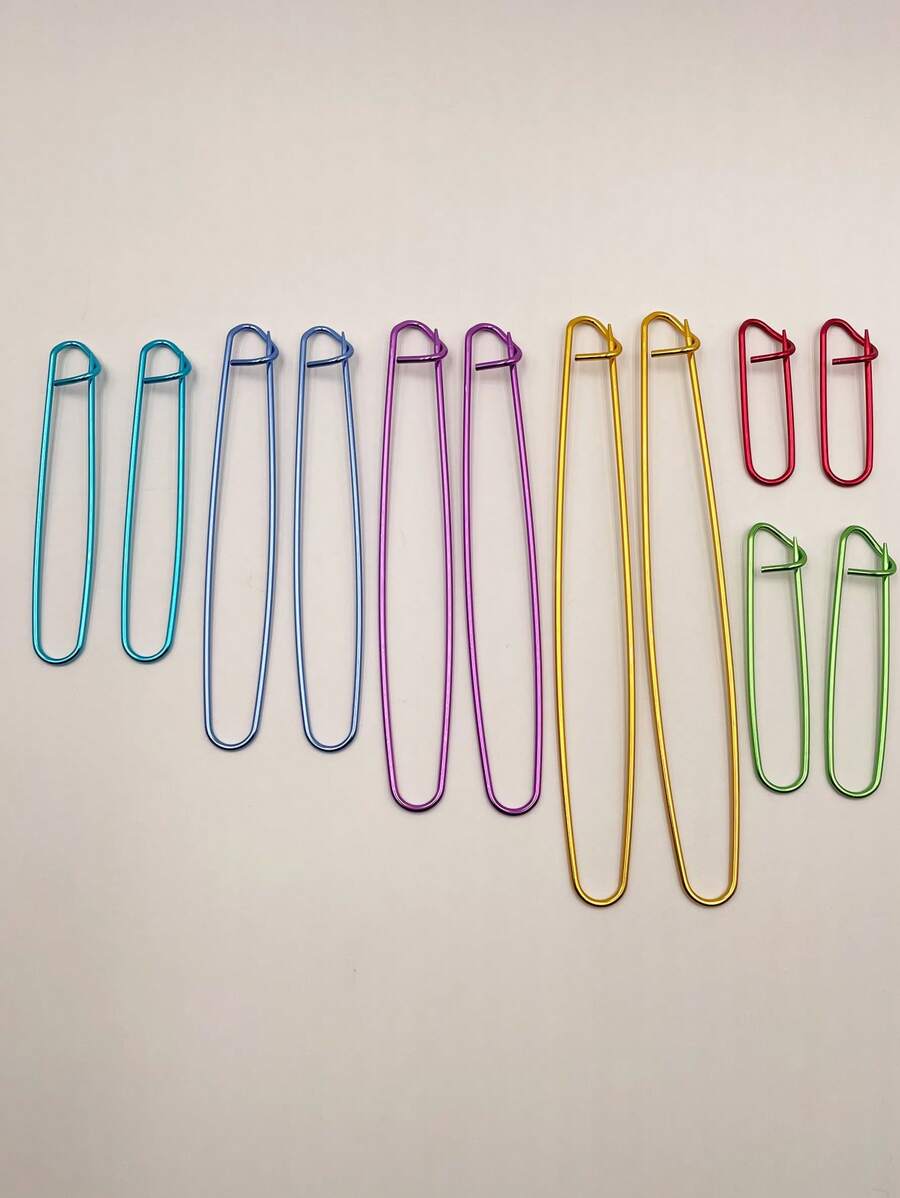 Aluminum Woven Aluminum Stitch Markers, Durable Yarn Locking Tool For Knitting And Crochet, Multicolored Aluminum, Random Color, Large Sweater Markers - Multicolor - View 1