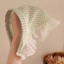 Vintage Dreieck Schal aus Spitze, französischer Streamer Stirnband Sonnenschutz Dutt Hut Seidenschal Damenschal, pastoral elegantes Stirnband, Spitzenrand Haarzubehör, Haarband, Haarreifen