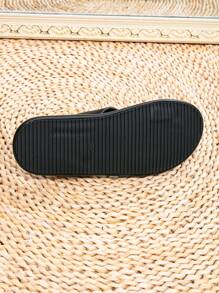 Sandalias deslizantes cómodas de estilo árabe para hombres, pantuflas formales, zapatos de playa - Blanco y Negro - Ver 6