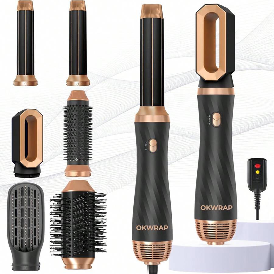 Multifunctional Air Styling 6-In-1 Upgraded Hair Care Set, The King Of Cost-Effectiveness, Using 110,000 High-Speed Hair Dryer Brush (Black Technology To Prevent Frizz), Fluffy Barrel Comb, Curling Comb, Straightening Brush, Automatic Air Curling Iron, Blow-Drying And Styling Hair Care All-In-One Machine, One Machine Is Equivalent To Six Machines, No Need To Worry About It, Easily Create A Variety Of Styles, Valentine's Day Gift