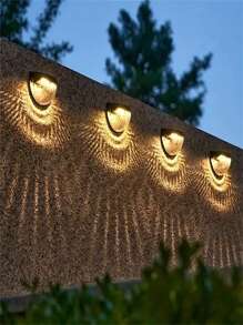 Luzes de Parede Solares para Uso Externo À Prova d'Água, Luzes de Deck Embutidas de Plástico com Hardware de Instalação, Bateria de Níquel Recarregável por Energia Solar, Luminária Embutida Resistente à Água para Cerca, Pátio, Escadas da Garagem - Preto