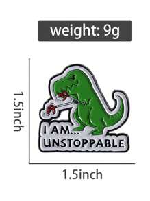 1 件 I AM UNSTOPPABLE 绿色恐龙胸针创意卡通动物徽章包包服装配饰赠送朋友日常珠宝配饰 - 綠色 - 查看 2