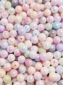 100/50/25 hạt Acrylic hình nàng tiên cá nhiều màu 6-10mm dùng làm đồ trang sức DIY, vòng tay, vòng cổ, đồ thủ công - Màu hỗn hợp/8mm - Xem 8