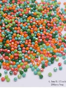 200Pcs A Bag 2.5x3mm /3x4.5mm Small Size Crystal Flat Bead  Crystal Glass Beads  Mix Color Beads For Jewelry Making DIY Accessories  Necklace Braclerts Hand Made