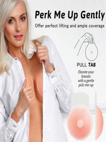 2pcs Silicone Breast Lift Cream 4 Inch Reusable Sticky Bra Pads - Multicolor - View 5