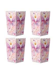 12pcs Colorful Butterfly Popcorn Box, French Fries Packaging Box, Popcorn Cardboard Box, Fried Chicken Fries Packaging Box, Baked Food Packaging Box, Pink Butterfly Popcorn Box, Wedding Party Party Packaging Box, Valentine's Day Party, Home Decor, Home Gifts - Multicolor - View 2