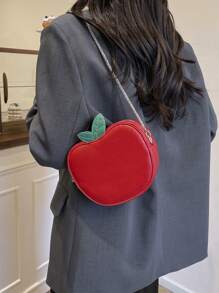 New Simple Fashion Versatile Personalized Fruit Chain Women Handbag - Red - View 4