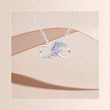 PARCOM 1 pieza Conjunto de joyas de moda con diseño de infinito enchapado en plata, adecuado como regalo de cumpleaños, festividad o joyería perfecta