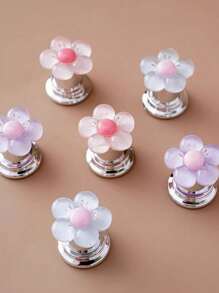 花卉卡通马桶冲水把手，花朵造型马桶冲水按钮，马桶水箱按钮，花朵造型马桶搋子，马桶冲水按钮按压工具，创意花朵抽屉柜拉手 - 轻松按压，时尚浴室配件，增添优雅氛围，适合长指甲浴室装饰，秋季装饰