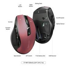 UGREEN 无线鼠标符合人体工程学的 6 个静音按钮，2.4G 无线带 USB 迷你接收器，5 级 DPI 设置 4000DPI 适用于 PC/Linux 笔记本电脑（不含电池）