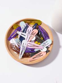 30pcs Candy Colors Butterfly Clips, Simple Rainbow Oil Drop Hair Clips, Cute & Sweet For Girls