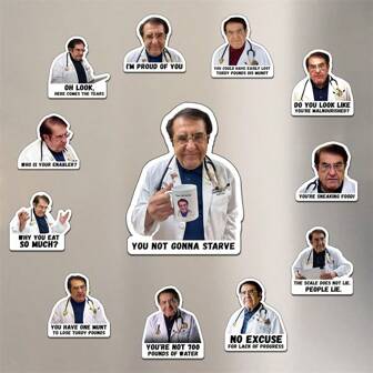 Doctor Phrase Pattern Magnet, 12pcs/Set Funny Fridge Magnet, Adults Inspirational Refrigerator Magnet For Diet Control