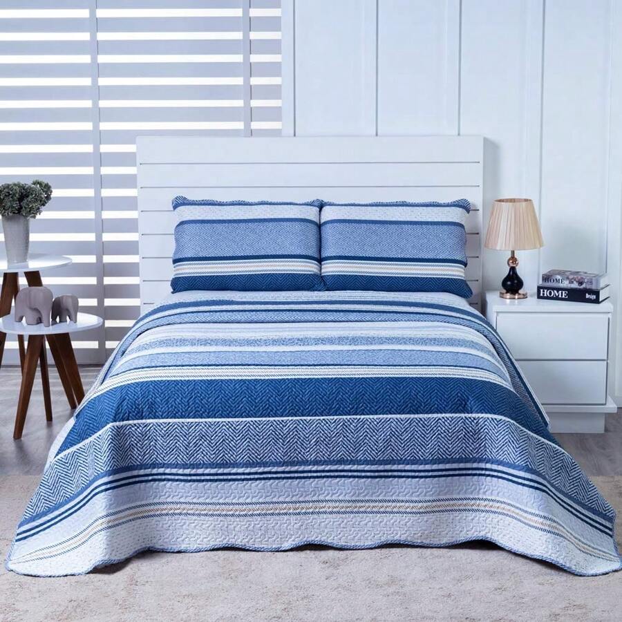 Boutis Ultrasonic Double-Sided 3-Piece Bedspread Kit With Pillowcase - 西德尼 - 查看 1