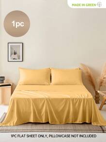 1 bộ ga trải giường đơn, chất liệu microfiber siêu mềm 80gsm, không gây dị ứng, thoáng khí, có thể giặt máy, chống nhăn, chống phai màu, chống co rút, màu trơn, chất liệu polyester, dệt bền chắc, thích hợp cho gia đình và trường học. - Màu vàng trâu - Xem 2