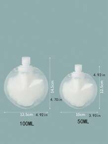 5pcs Portable Transparent Travel Cosmetic Containers, Liquid/Lotion Refillable Containers Home Bathroom Decor Summer - White - View 2