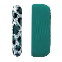 2合1豹紋矽膠保護套，適用於 IQOS Iluma 與 IQOS Iluma I 配件，萬聖節、抽菸配件、電子菸使用、香菸收納、電子菸抽菸、香菸盒保護套、禮物 - 殼牌加側 - 查看 24