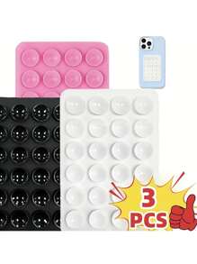 4pcs/3pcs Silicone Suction Cup Phone Holder, Waterproof Adhesive Phone Stand Compatible With IPhone And Android, Universal Phone Ring Grip Holder For Selfie And Video, With Strong Adhesive Installation Accessories Compatible With IPhone, Android Phone, Gift For Birthday, Family, Friends Phone Accessories