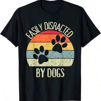 Dog - Retro Vintage Easily Distracted By Dogs T-Shirt