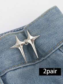 1pair Cross Star Waist Collection Artifact, Star Detachable, Needle-Free, Button-Free, Waist Collection, Buckle Waist Collection Artifact, Small Waist Collection Artifact Lightning Waist Buckle Creative Jeans Waist Buckle Artifact Button Pants Adjustment Waist Change Small Pin Fixed Button